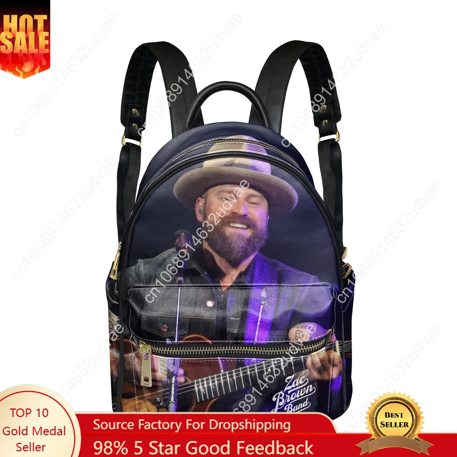 Zac Brown Backpack Womens Men Knapsack Personalized Text Image Double Shoulder Bag Business Travel Bookbag Rucksack Gift Daypack