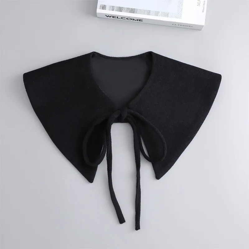 الخريف/الشتاء القطن وهمية طوق شال للمرأة قميص انفصال الياقات التلبيب بلوزة أعلى فو كولز برقبة الإكسسوارات #6