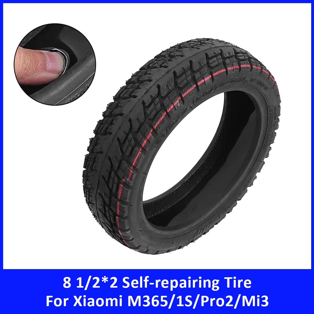 8 1/2*2 Off-road Self-repairing Jelly Tires for Xiaomi M365 1S Pro2 Scooter Accessories 8.5 Inch 50/75-6.1 Tubeless Vacuum Tyres