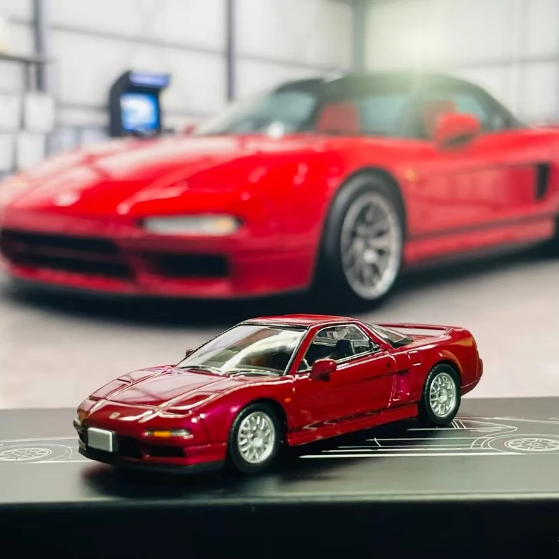 In stock 1:64 N228d NSX TypeS Monza Red 1998 alloy replica car model,boy toy gift,room collection statue