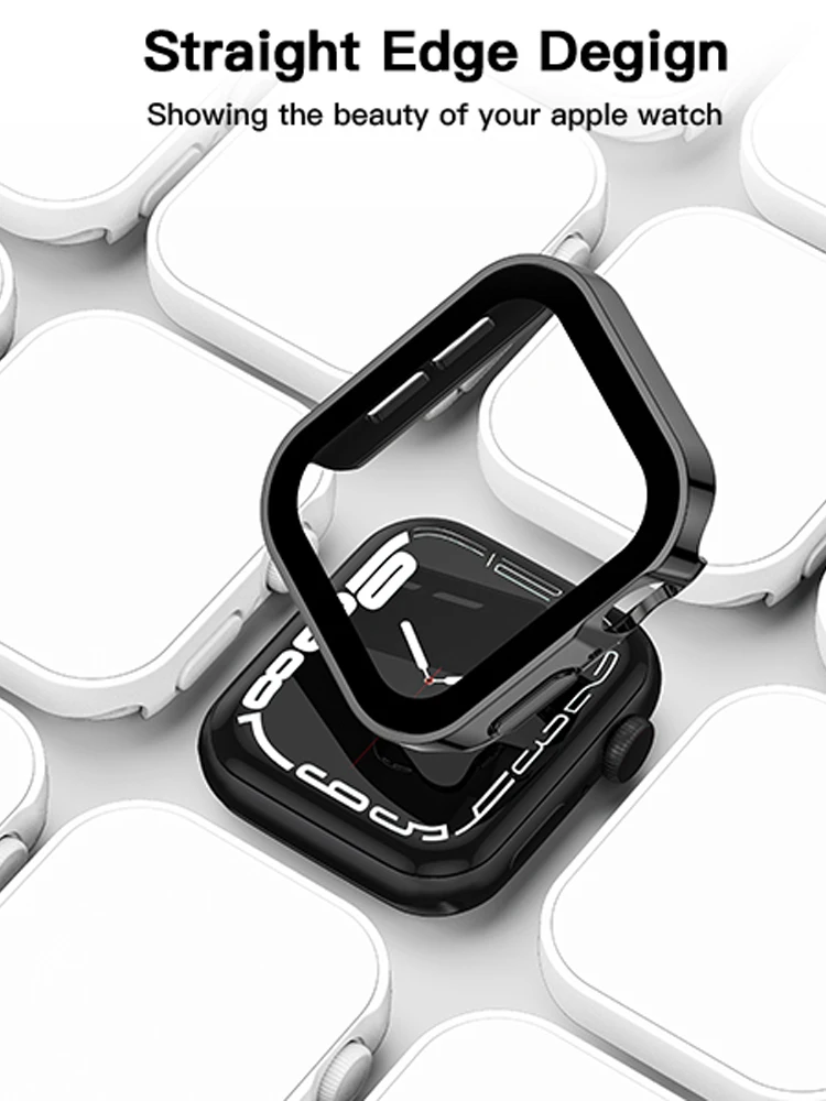 واقي شاشة لساعة أبل 10 11 42 مللي متر 46 مللي متر ملحقات الزجاج المقسى غطاء ممتص للصدمات PC iWatch Series 11 10 واقي #3