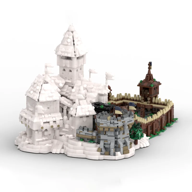 العلامة التجارية الجديدة MOC مشهد الشارع الأوروبي في القرون الوسطى Blaustein Castle Duke's Mansion نموذج لتقوم بها بنفسك تجميع اللبنات لعبة هدية
