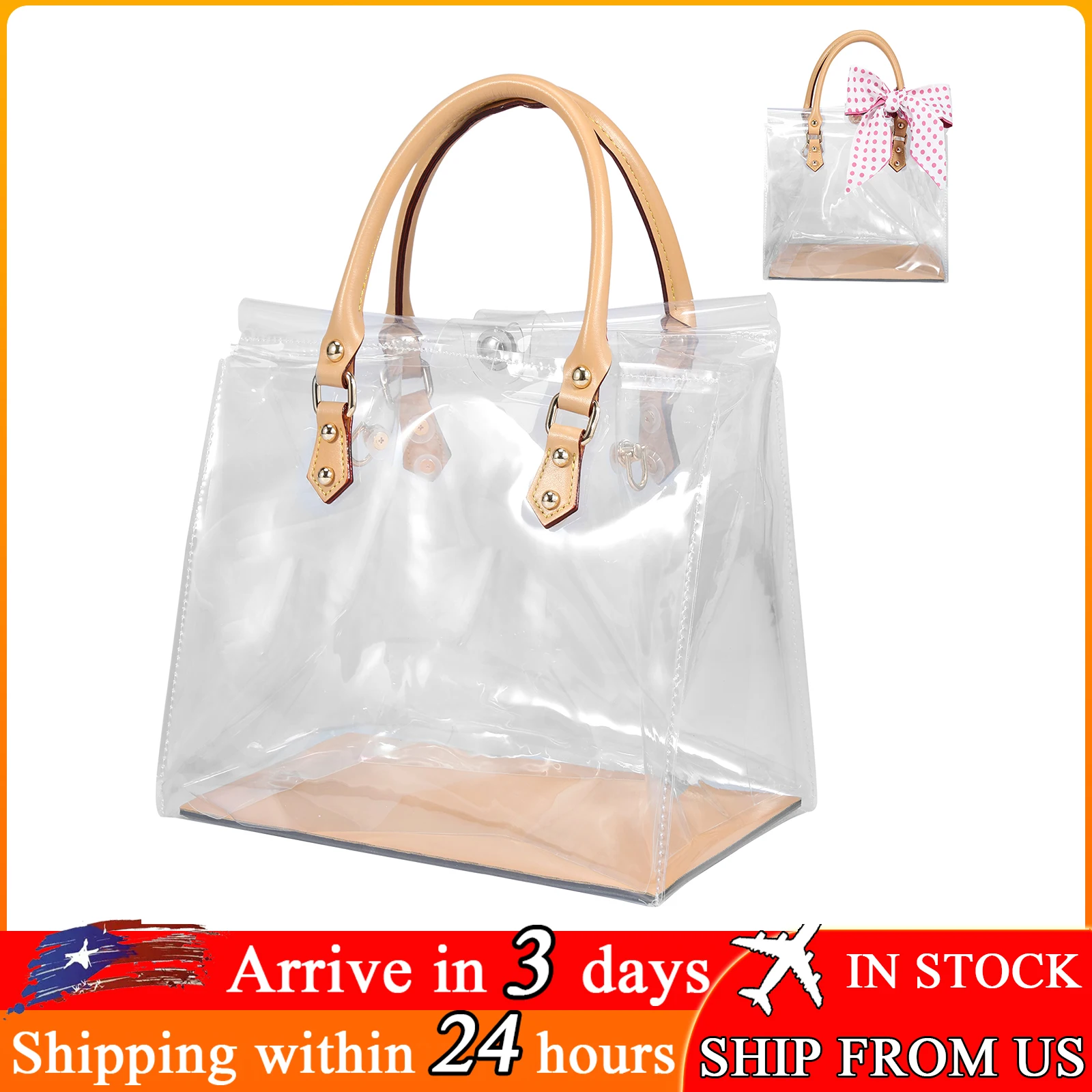 

New DIY Tote Bag Set Clear PVC Handbag Making Kit Handmade Handbag DIY Kit with Silk Scarf Tote Bag Craft Set Tote Bag Making