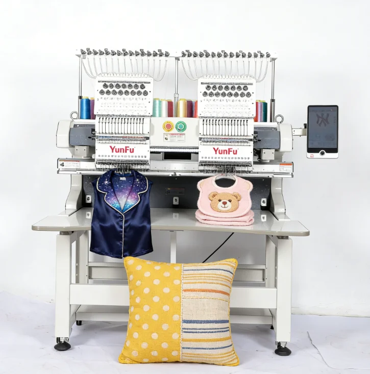 New Dahao A15  for 2 Heads Computerized Automatic Embroidery Machine Motor Gear 12 Needle Cap T-shirts Flat Socks Home
