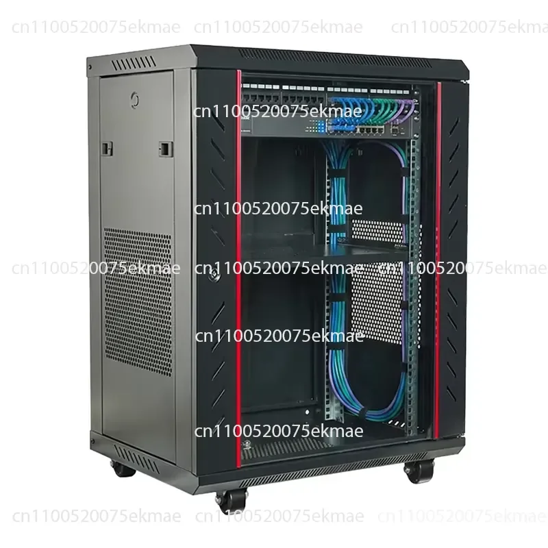 15U Wall-mounted Network Cabinet 19-inch Server Rack 600 * 600 Data Wall Cabinet, Telecom Cabinet, Glass Door Cabinet 12U 16U