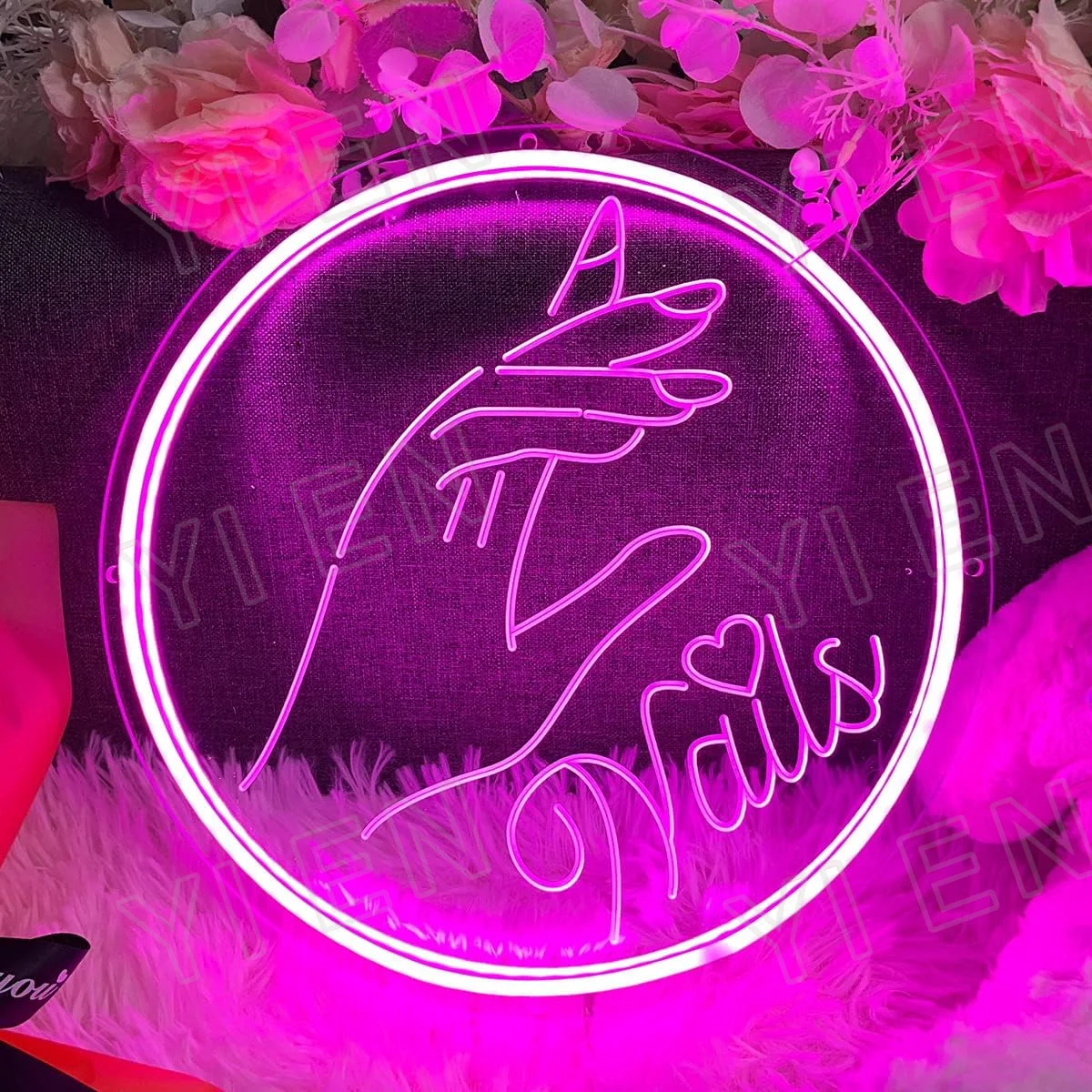 NAILS-LED Neon Sign for Spa, Beauty Room, Nail Brows, Lashed Salon, Estúdio, Arte 3D, Design de escultura, Wall Decor, Lojas de negócios Logo Bar