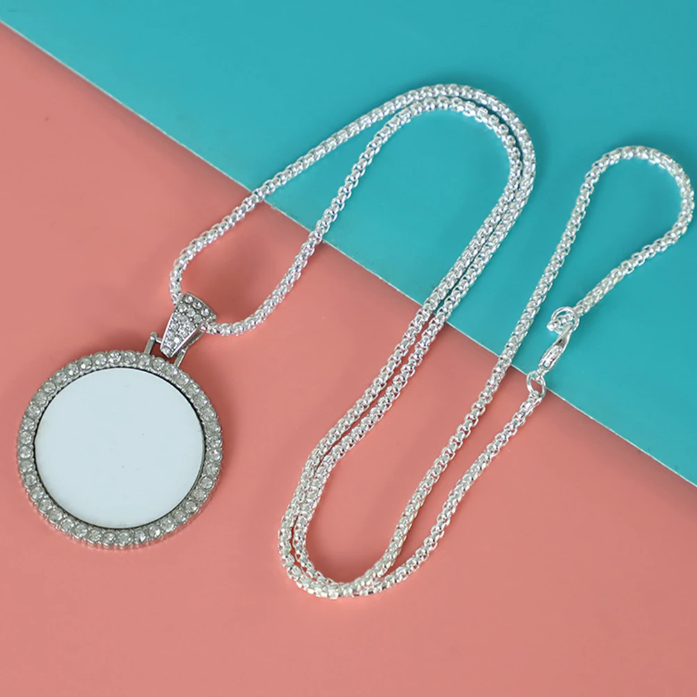 

Rhinestone Pendant Charm Necklace Sublimation Blanks Jewelry Charms Jewellery Making Alloy Large