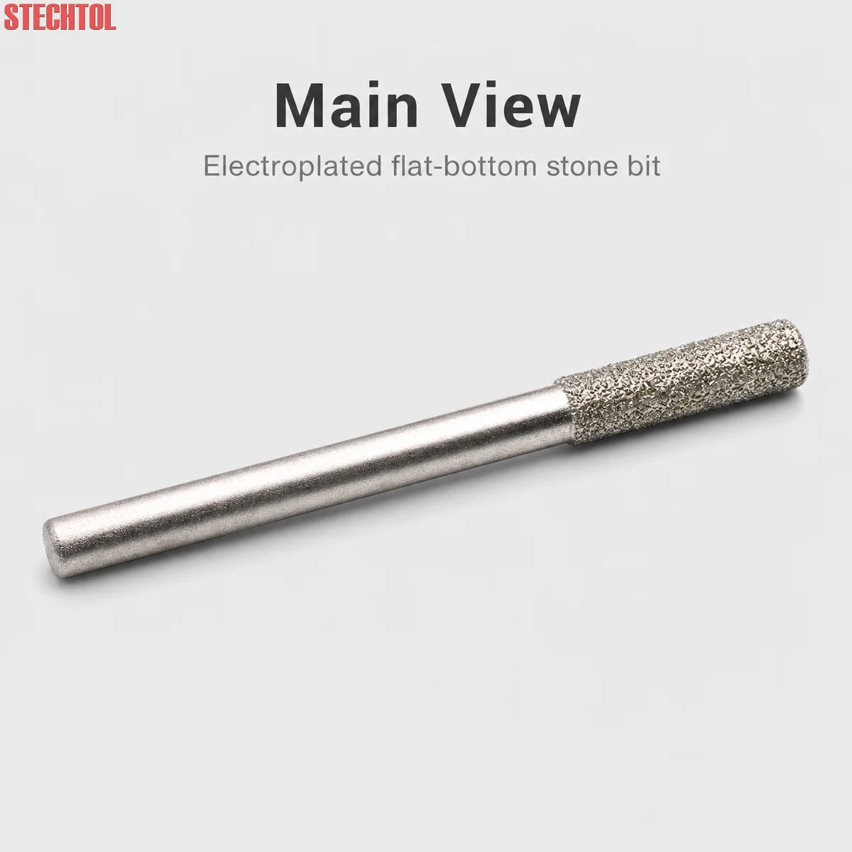 5PC Diamond Stone Milling Cutter Set Multi-Layer Electroplated Flat-End Straight CNC Router Bits for Engraving Grinding Carving