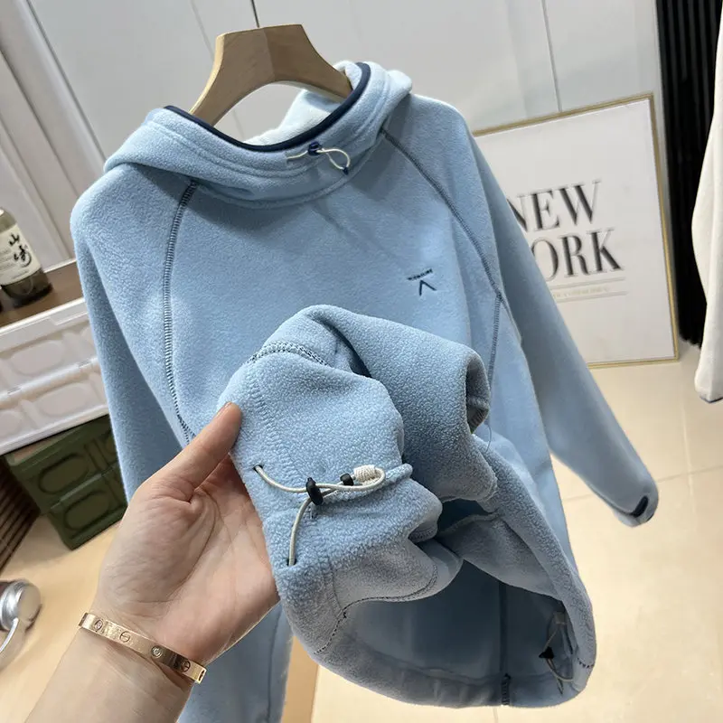 Outdoor-Sport-Daunenpullover mit Kapuze für Klettern, Wandern, Camping, Angeln, lässiges und entspanntes Oberteil für Männer und Frauen – Detail 12