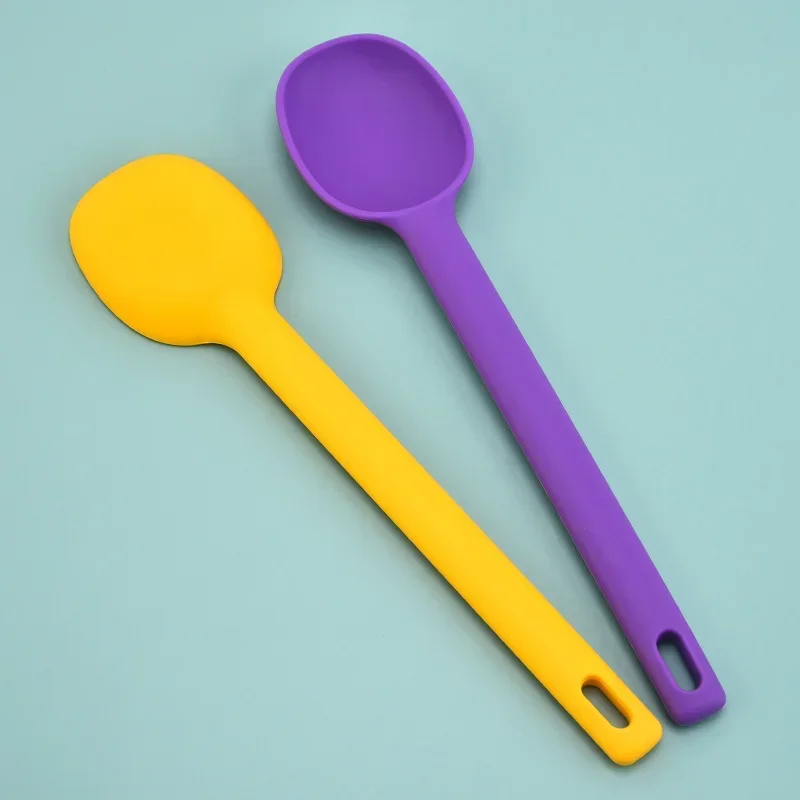 Silicone Large Stirring Spoon Salad  Cooking Seasoning Spoon Ice Cream Cake Spoon Kitchen Tool Silicone Kitchenware