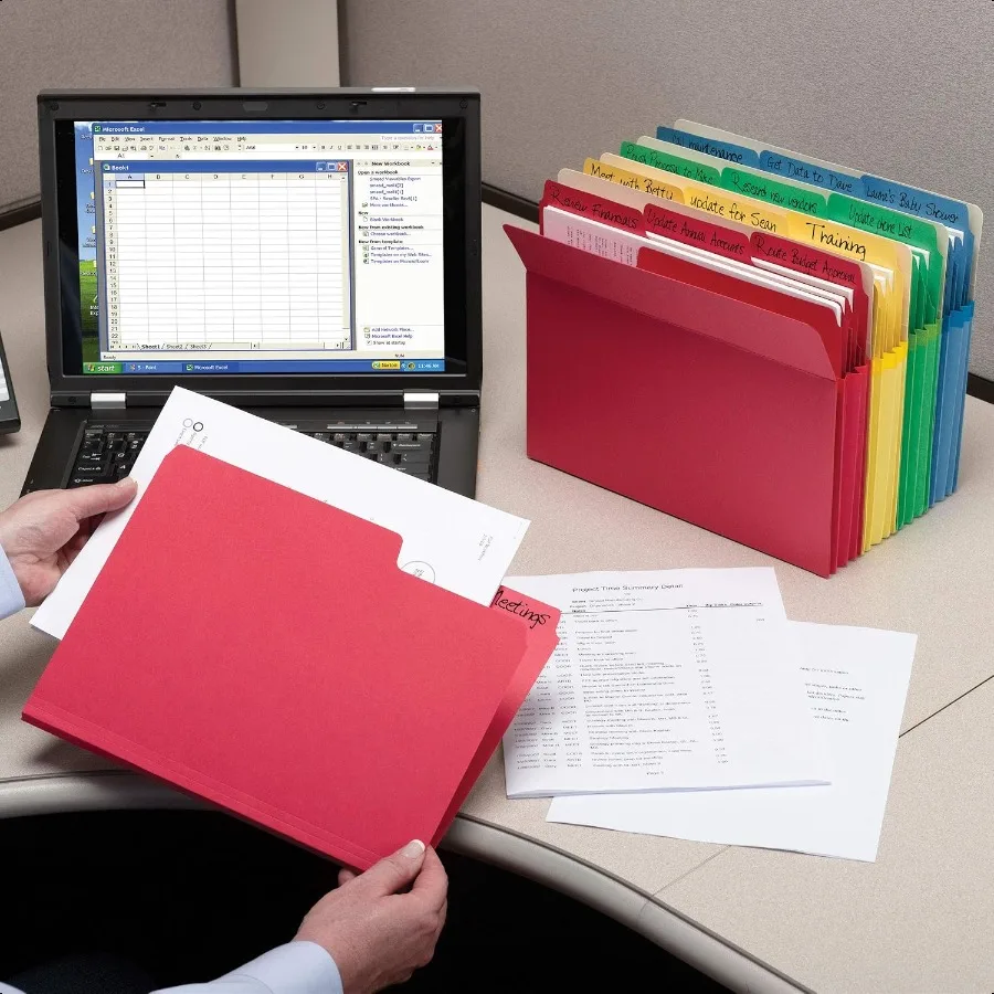 파일 포켓 Straigut Tab 31 2 확장 편지 크기 다양한 색상 팩당 5개 73892