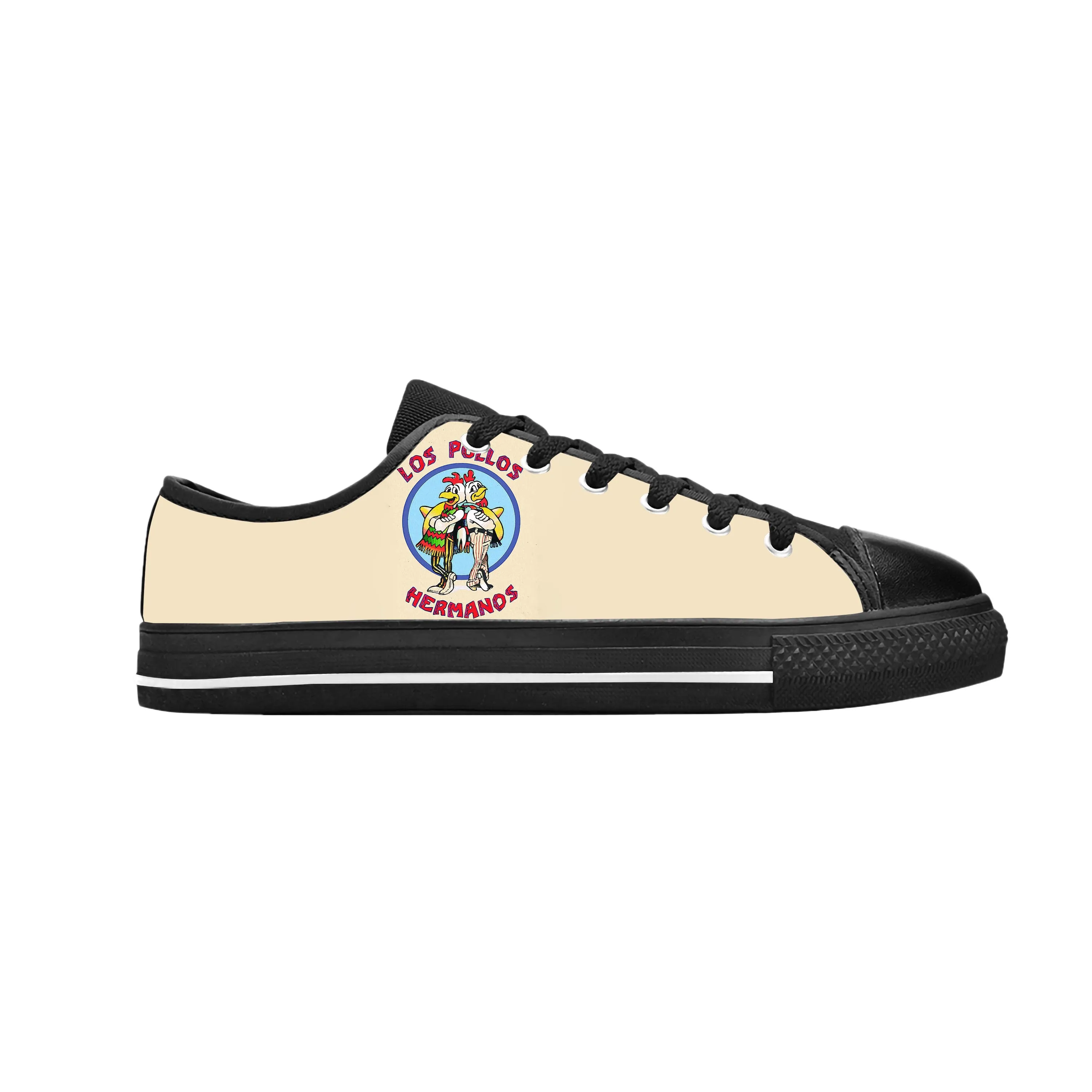 Hot Los Pollos Hermanos Breaking Bad Anime Cartoon Casual Cloth Shoes Low Top Comfortable Breathable 3D Print Men Women Sneakers