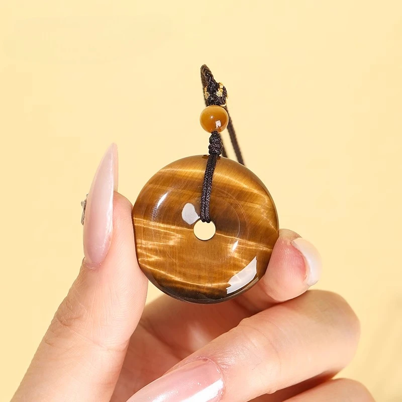 

Natural Tiger's Eye Stone Safety Buckle Pendant.