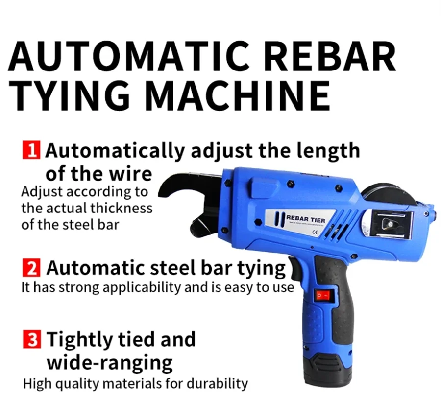 Hot Sale BT890 Steel Bar Rod Wire Tie Twisting Tool Rebar Ties Gun 8-34mm Cordless Handheld Steel Bar Strapping Machine