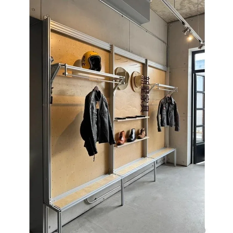 Aluminum profile display cabinet, light luxury clothing store jewelry store clothes and hats display shelf