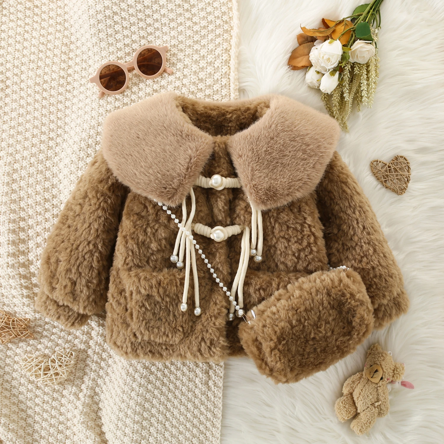 New Girls\' Winter Coat Autumn And Winter Thick Warm Top Women\'s Baby Lamb Wool Sweater 0-3 Years Old