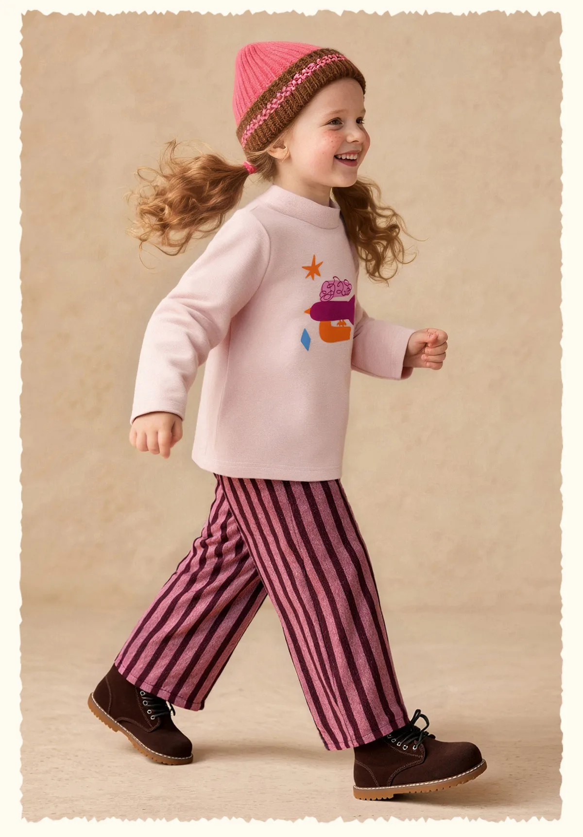 Amila Kids Winter 2026 Mädchenmode Rundhals-Unterhemd Rosa Beige Schwarz Rosenrot Einfaches und Verspieltes Muster – Detail 15