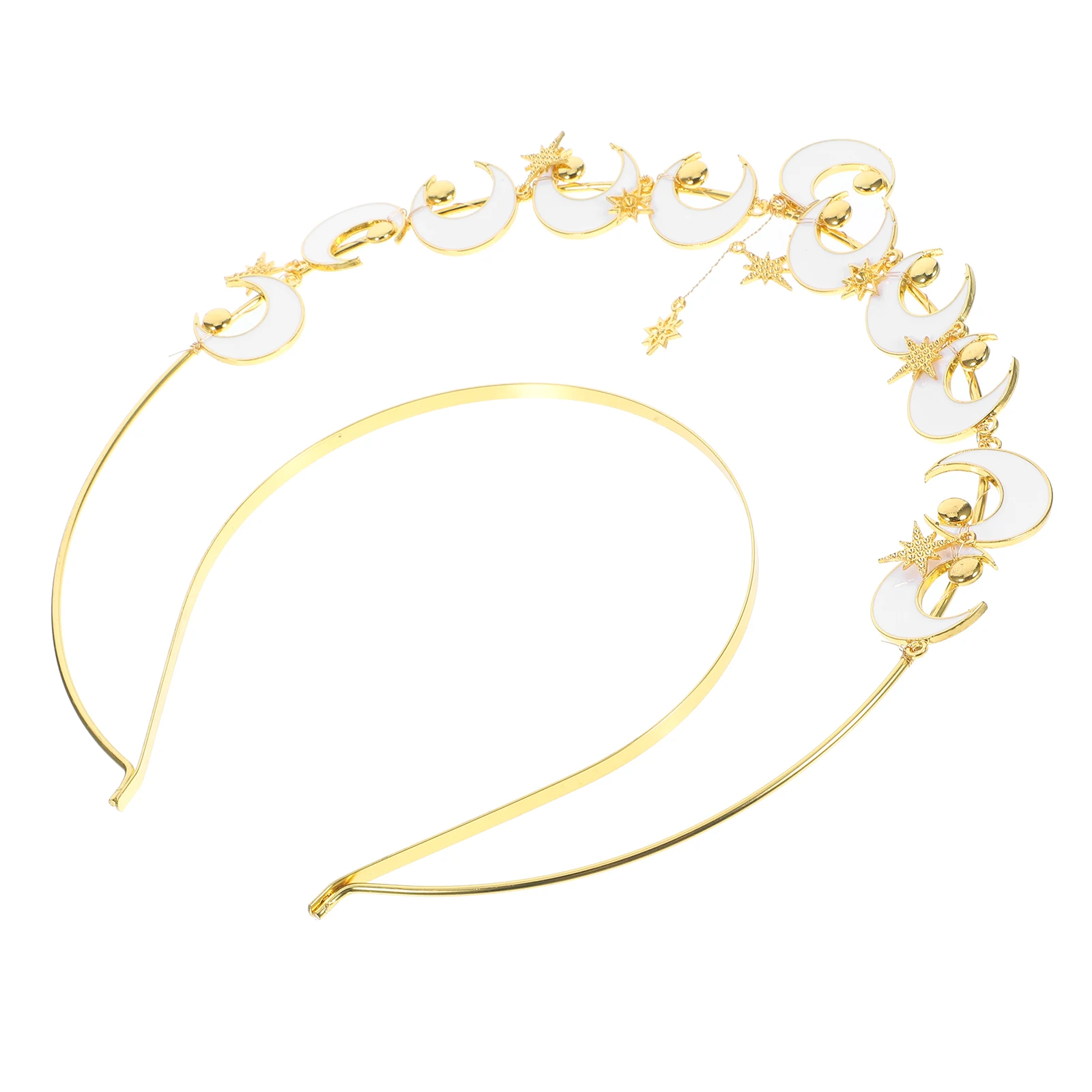 

Moon Headb Rhinestones Metal Hair Accessories Wedding Bride Crown Womens Headpiece Styling Tools Hair Extensions