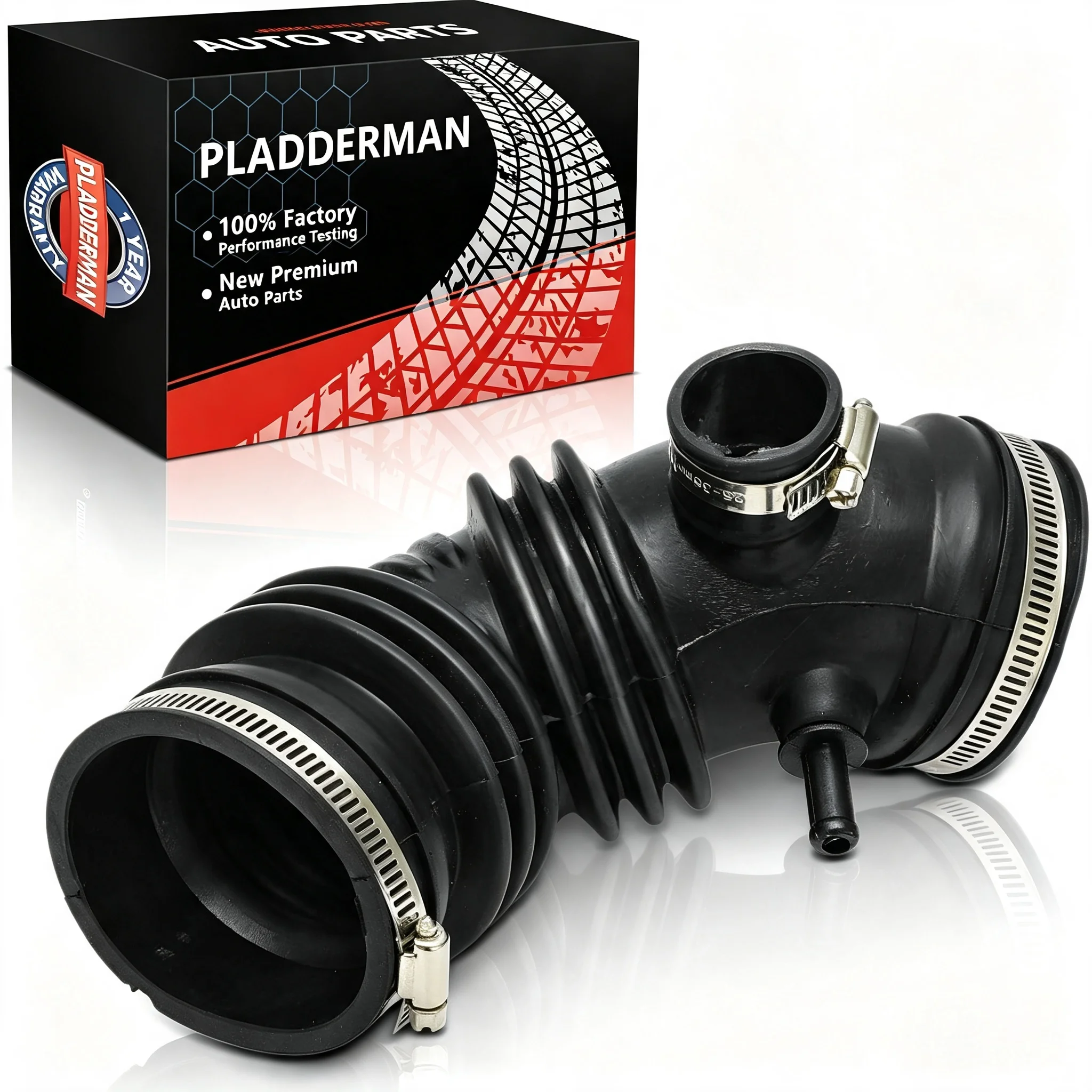 Engine Air Clean Intake Tube Hose with Clamps Compatible with Kia Sportage 2005-2010 & Hyundai Tucson 2005-2009, L4 2.0L