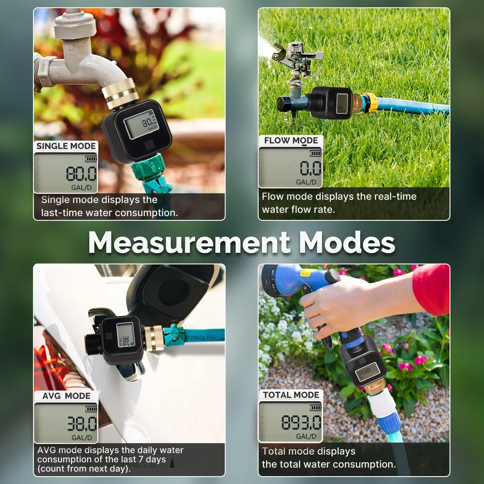 Imagem -05 - Medidor de Fluxo de Água Moes-digital Latão Entrada Ipx6 Impermeável Alta Precisão Poupança de Água para Jardim ao ar Livre Rega Mangueira de Irrigação