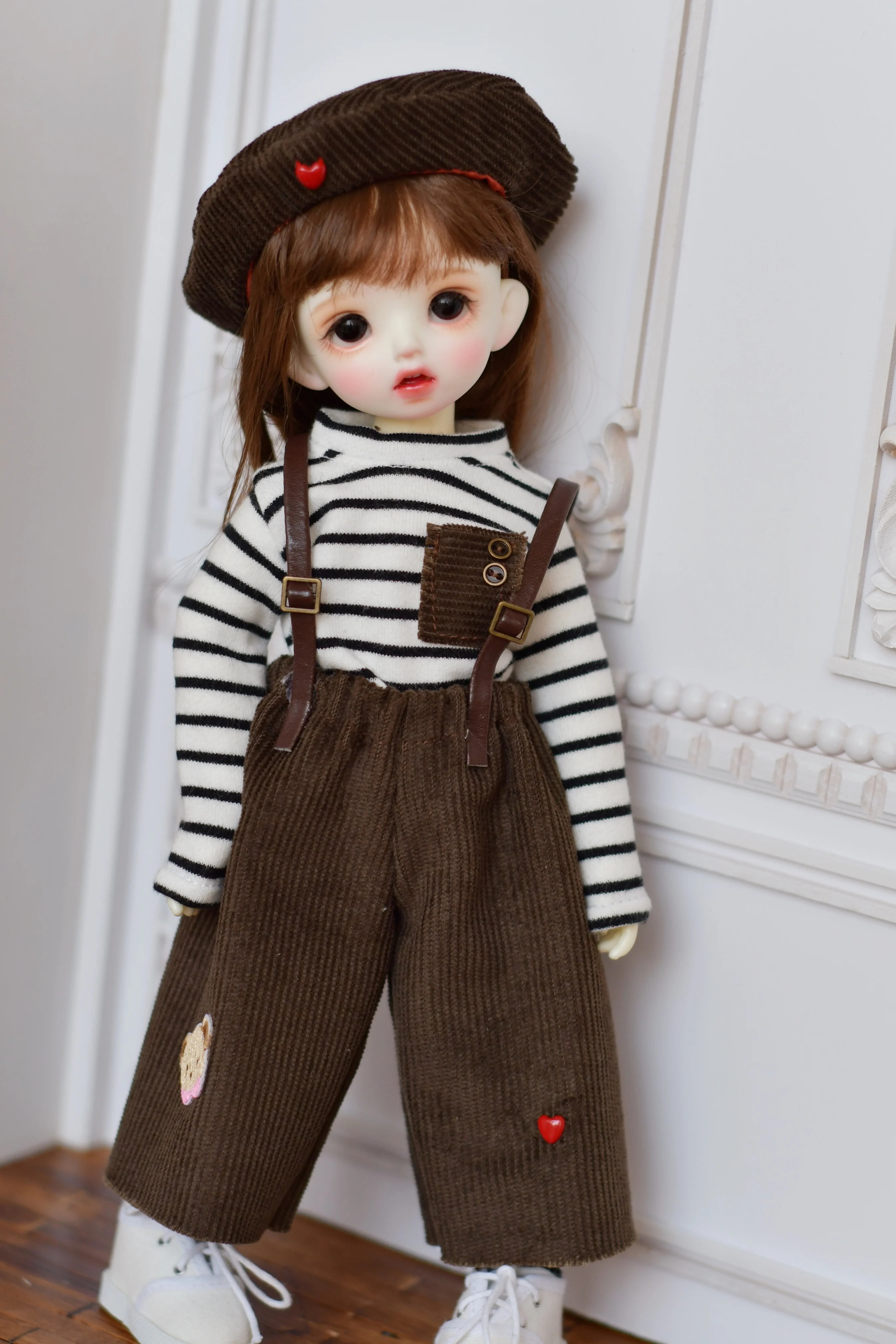 New in Blythe 、1/6 30cm bjd clothes Cute striped suspender pants  toys cloth(Fit Azone,ICY, JerryB, 1/6 Doll Accessories)