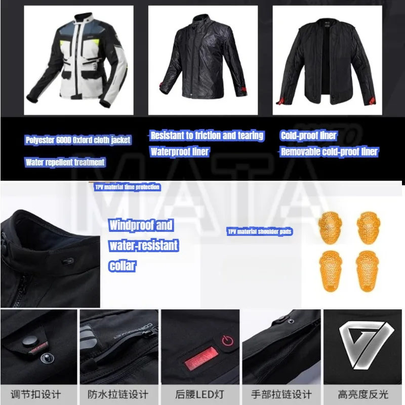 Motorcycle Suit Set Universal for All Seasons Motocross Jacket Wear Resistant Knight Moto Suit Rain-proof Rally Racing Suit
