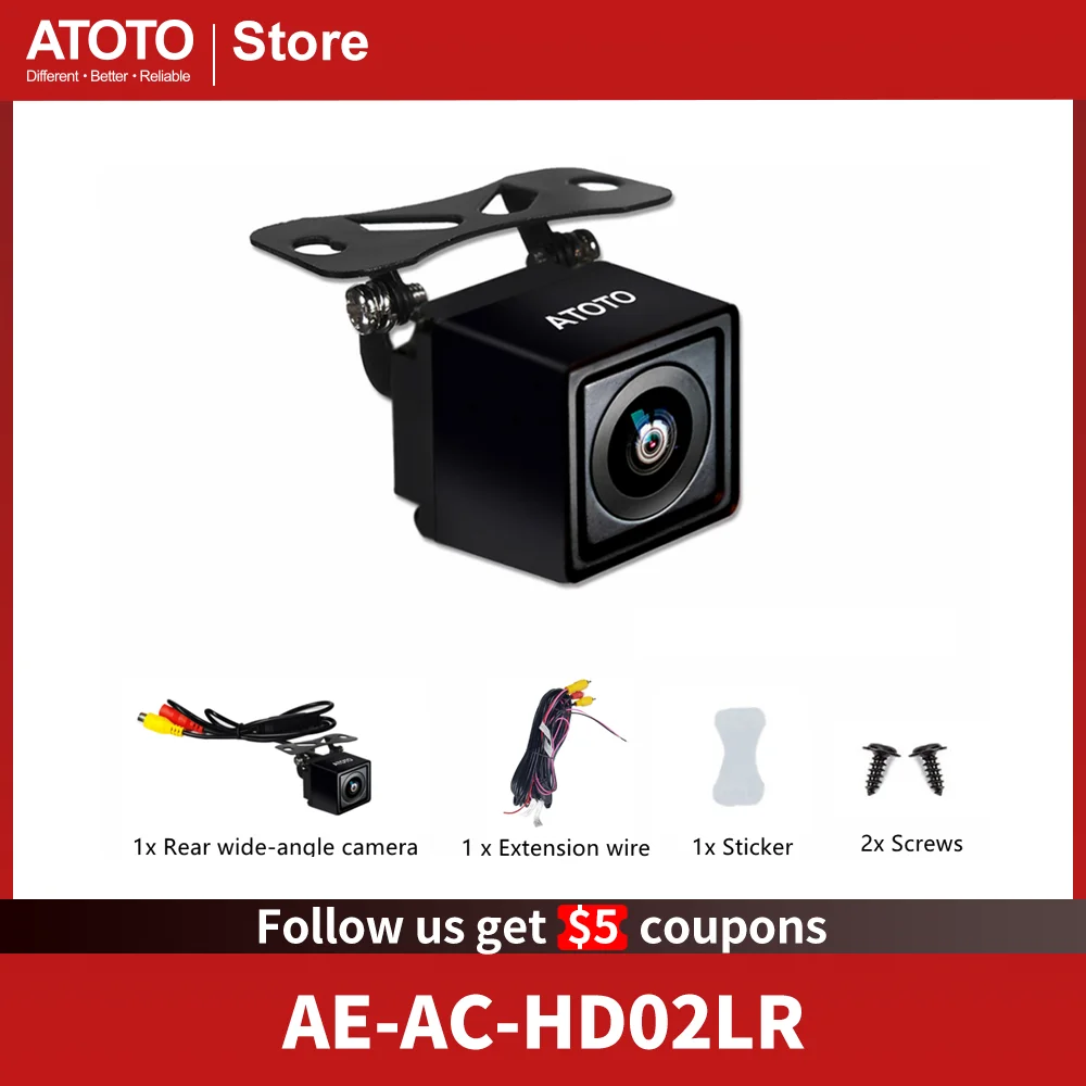 ATOTO AC-HD02LR Car Camera HD Rearview Cameras For Car Radio Live Rear-view Area Parking Assist Pixels 1280x720 150° Waterproof