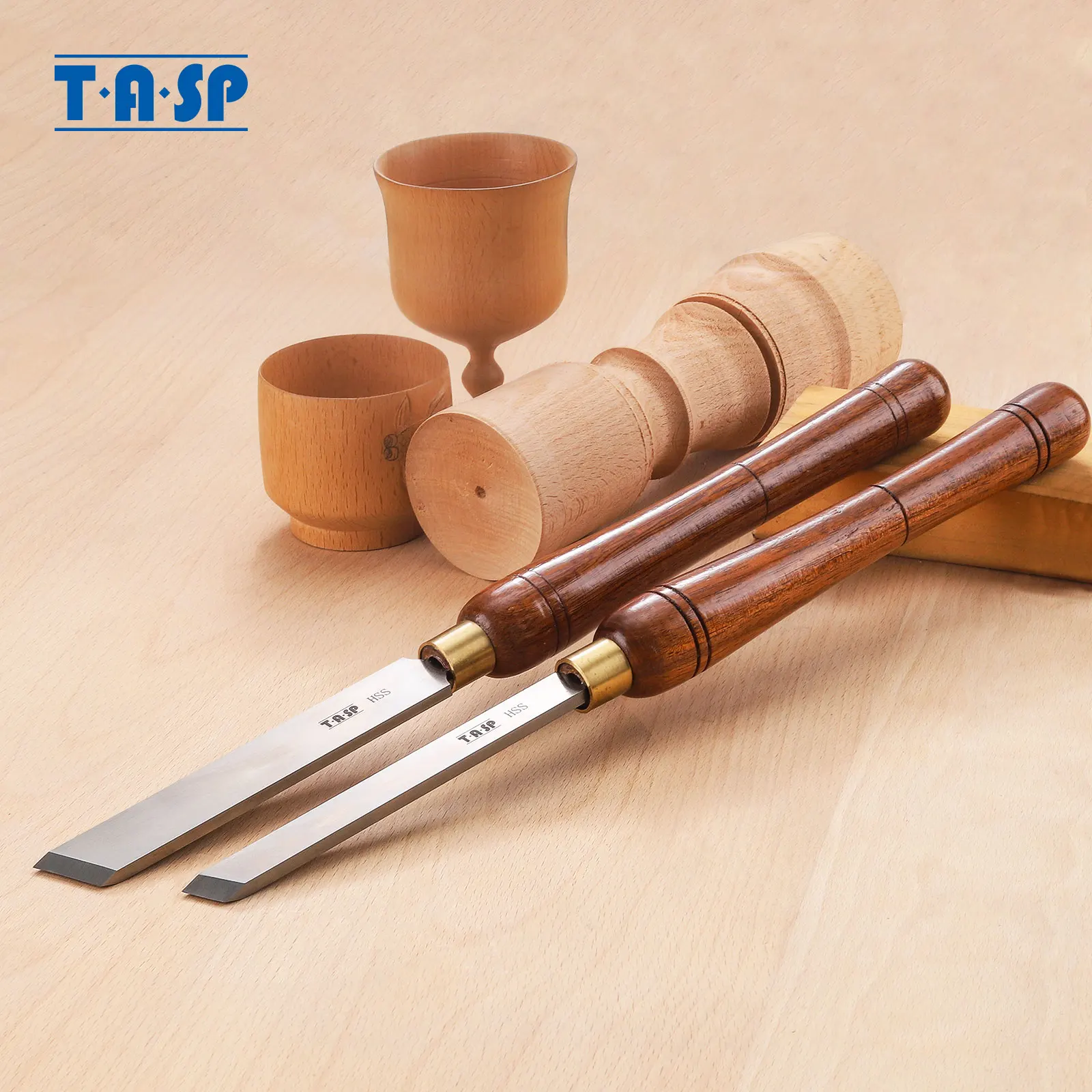 TASP HSS Skew Chisel Woodturning Tools with Walnut Wood Handle Woodworking Lathe Turning Gouge, 420mm, 25mm, 15mm