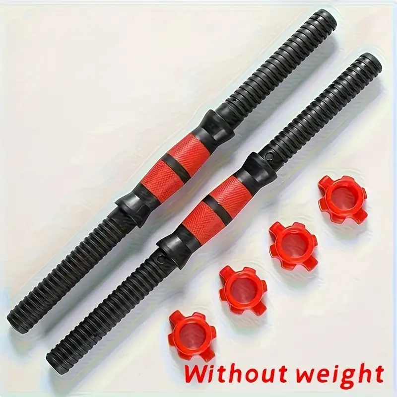 مجموعة بار دمبل متعددة الوظائف صديقة للبيئة، 2 بار مغطى بالمطاط + 4 براغي غير قابلة للانزلاق، مقابض رغوية للذراع والكتف والبطن #2