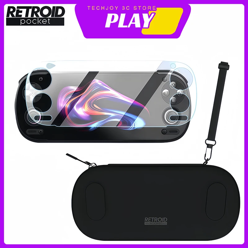 Bolsa de almacenamiento portátil Retroid Pocket 6 RP6 RP5, funda protectora de TPU, Protector de pantalla de vidrio templado, accesorios antiarañazos