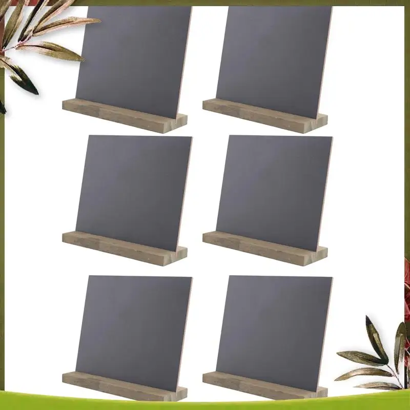 New-6 Pack Rustic Chalk Board Sign With Wood Stand For Wedding Decorations Signs Labels 6X5 Inch Blackboard