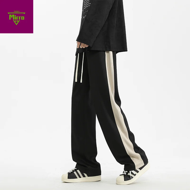 

【Mirrordust】Korean Style Casual Straight-Leg Pants Fashion Olid Color Unisex Versatile Couple Draped Wide-Leg Pants