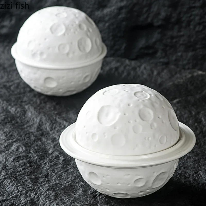 Pure White Ceramic Bowl Creative Planet Bowl Breakfast Bowl Dessert Bowls Thick Soup Bowls Restaurant Specialty Tableware