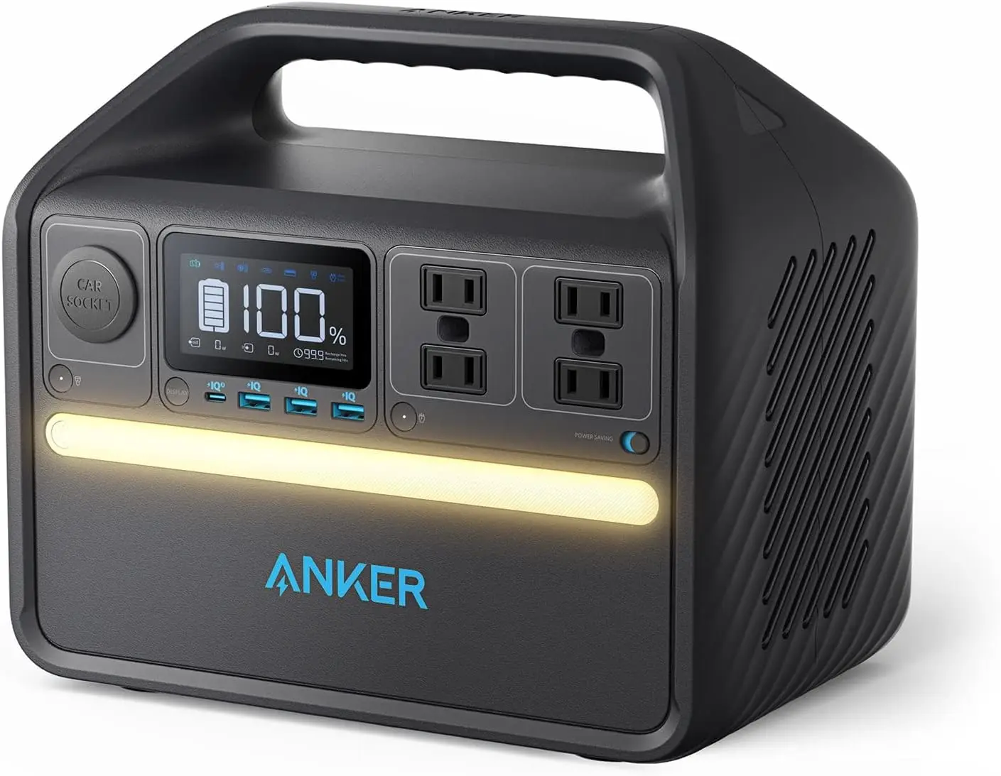 Anker 535 Portable Power Station, 512Wh Solar Generator (Solar Panel Optional) with LiFePO4 Battery Pack, 500W 9-Port Powerhouse