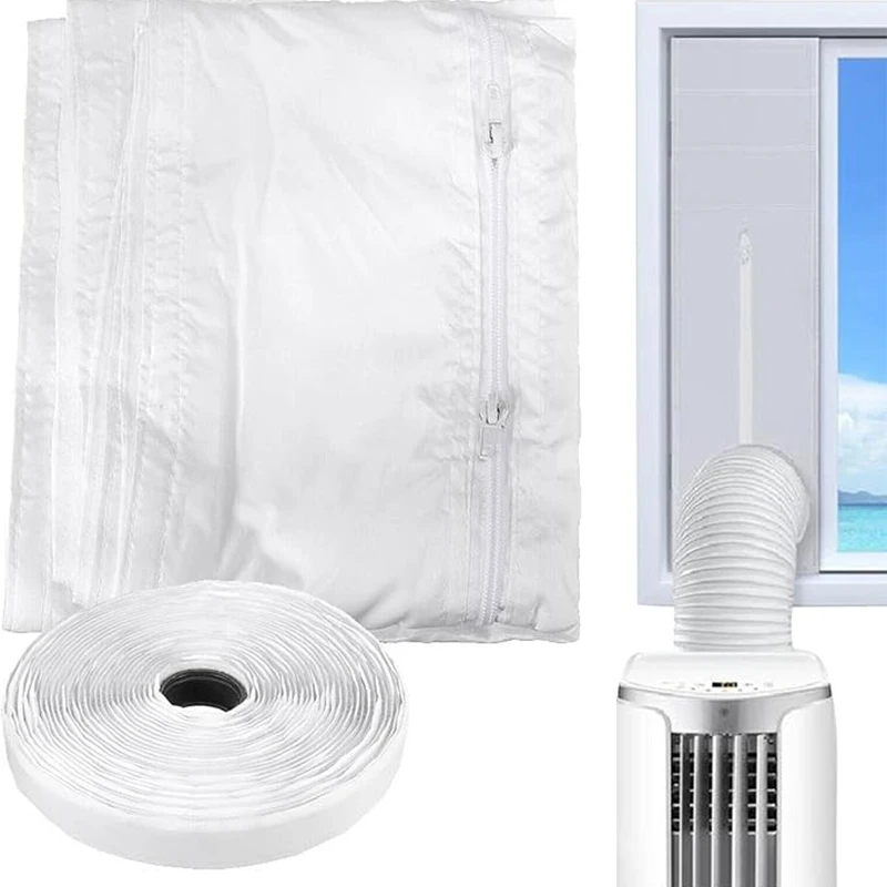 Universal Air Lock Window Seal Cloth Plate 3 4 5m Conditioner Outlet Window Sealing Kit Fastfor Mobile Air Conditioner