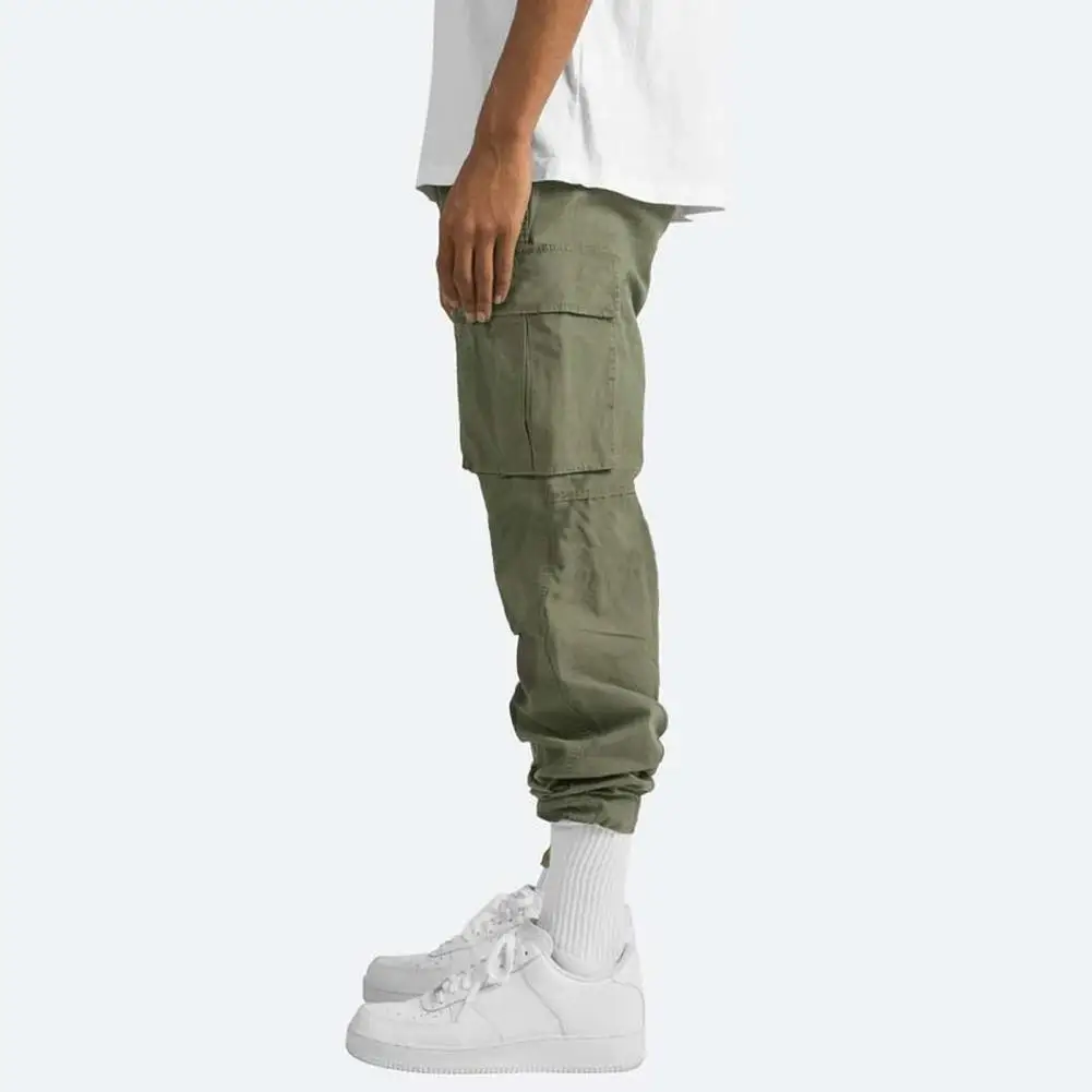 New Cargo Pants Men\'s Loose Straight Oversize Clothing Solid Grey Versatile Work Wear Black Joggers Cotton Casual Male Trousers