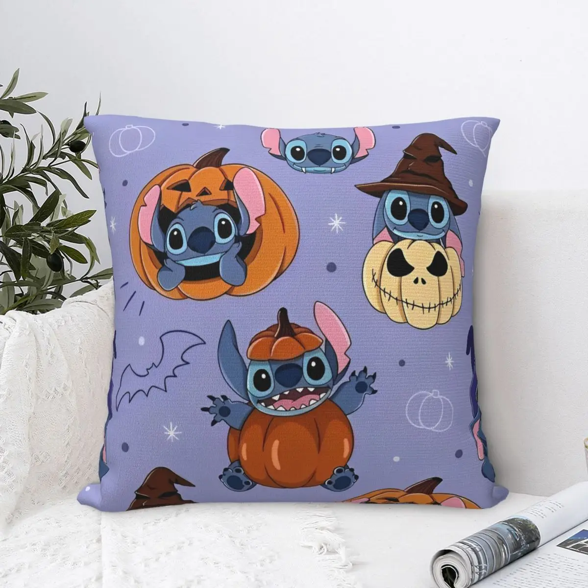 هالوين غرزة اليقطين كيس وسادة مربع وسائد البوليستر ل أريكة الجدة وسادة غطاء ديكور المنزل #1