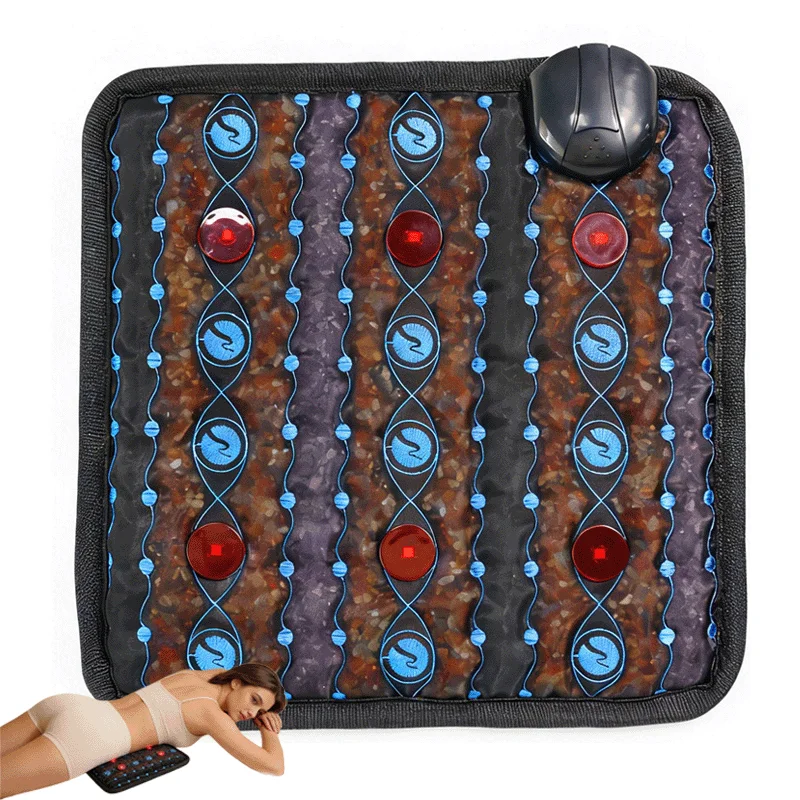 Electric Heating Pad Massage Mat Far Infrared Red Light Therapy Photon PEMF Pain Relief Bio Magnetic Negative Ion Hot Stone