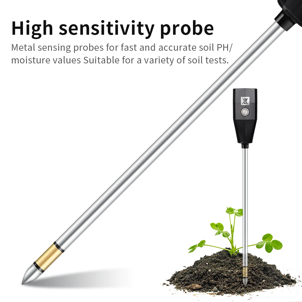 2 in 1 Soil Moisture PH Meter Acidity Humidity Tester Metal Sensor Probe No Battery Garden Tool Flowers Planting Soil PH Tester