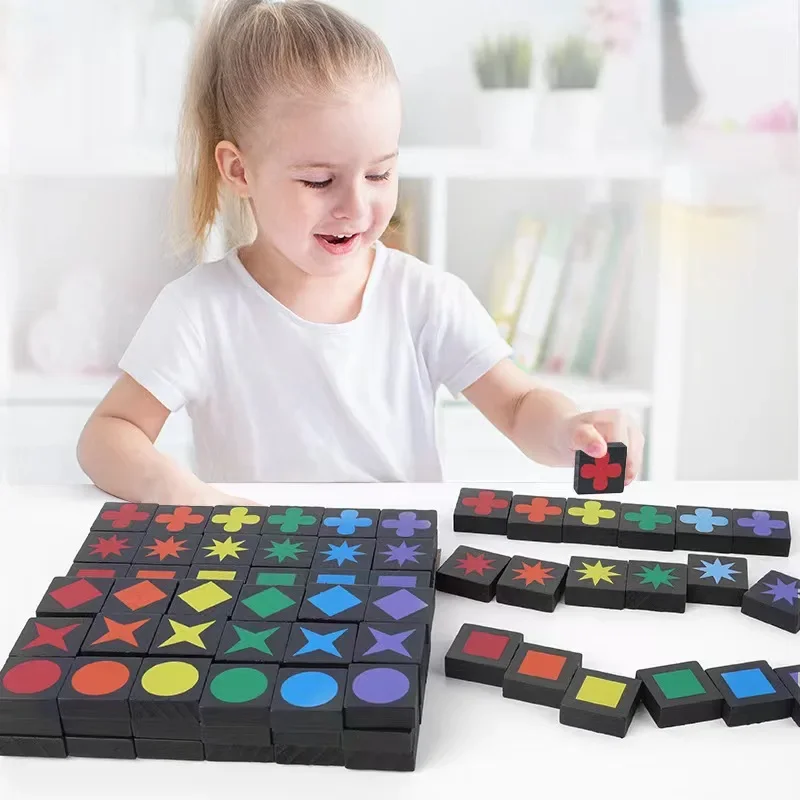 Neuheit Lernspiel zeug Qwirkle Holz schach Eltern-Kind interaktive Spiele Spielzeug für Kinder und Erwachsene