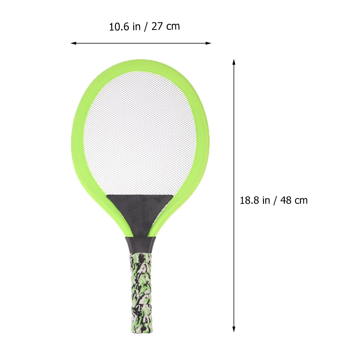 Tennis Racket Set Durable Handle Badminton Rackets Game Beach Toys for Children Outdoor Game Oval Green