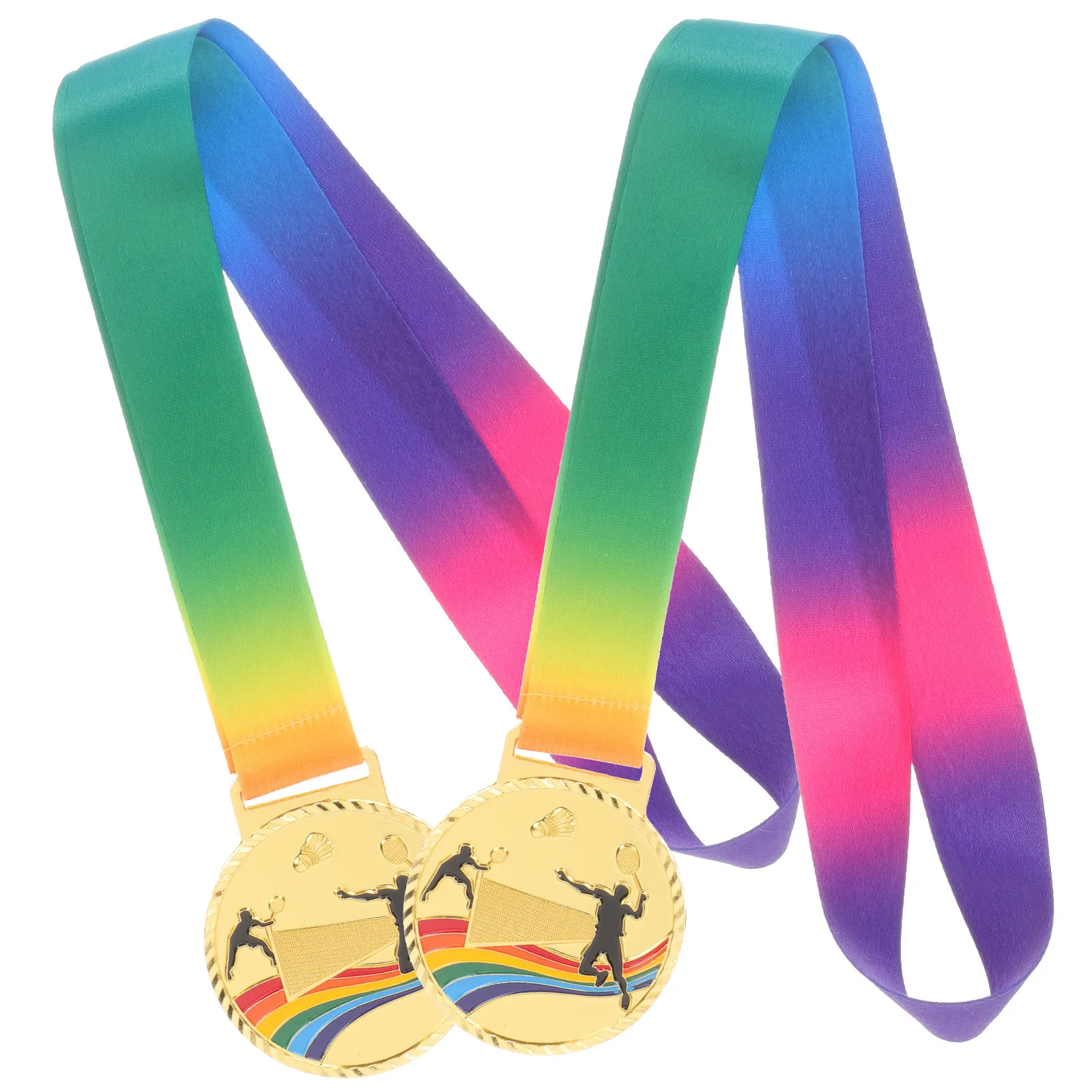 

2 шт. медали для соревнований по бадминтону для детей, яркие цвета, изысканный дизайн, награды для школьных мероприятий, призы, поощрительные подарки