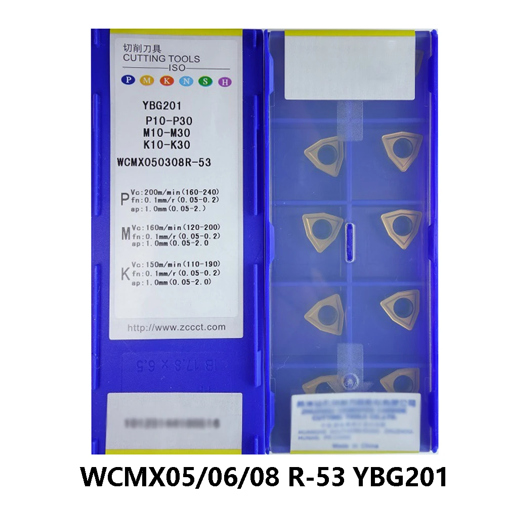 

Original WCMX 050308 06T308 080412 WCMX050308R-53 WCMX06T308R-53 WCMX080412R-53 YBG201 Cutting Insert U Drill CNC Insert Carbide