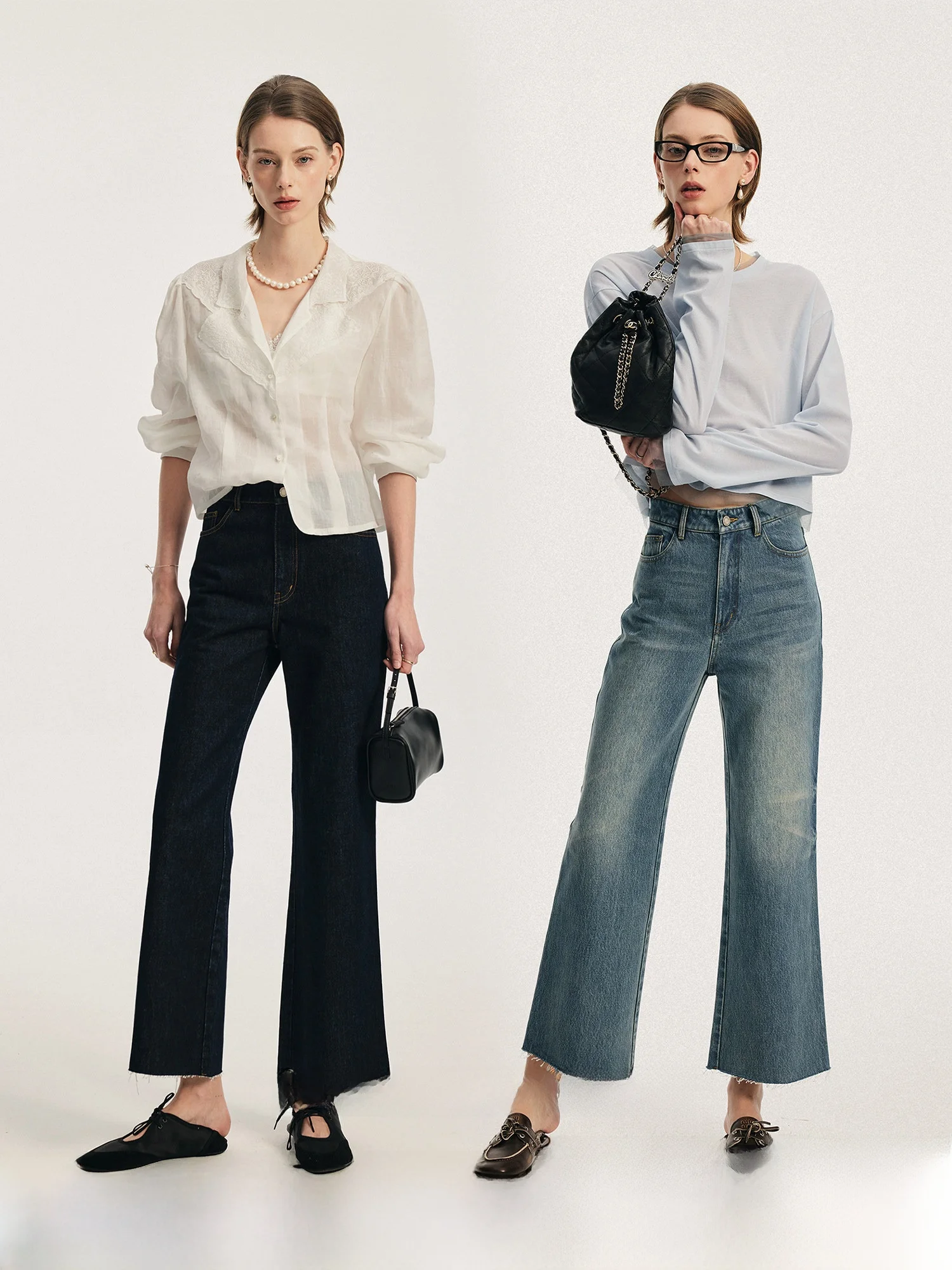 

Джинсы-клеш с высокой талией для похудения, классические, не выходящие из моды, из 9-слойного хлопкового стрейч-денима, женские, свободного кроя, летние