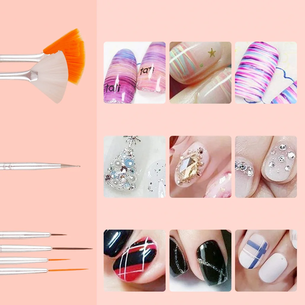 15 قطعة/المجموعة من فرش تزيين الأظافر بأنواع مختلفة - فرش فن الأظافر للطلاب لممارسة فن الأظافر المتخصصة #2
