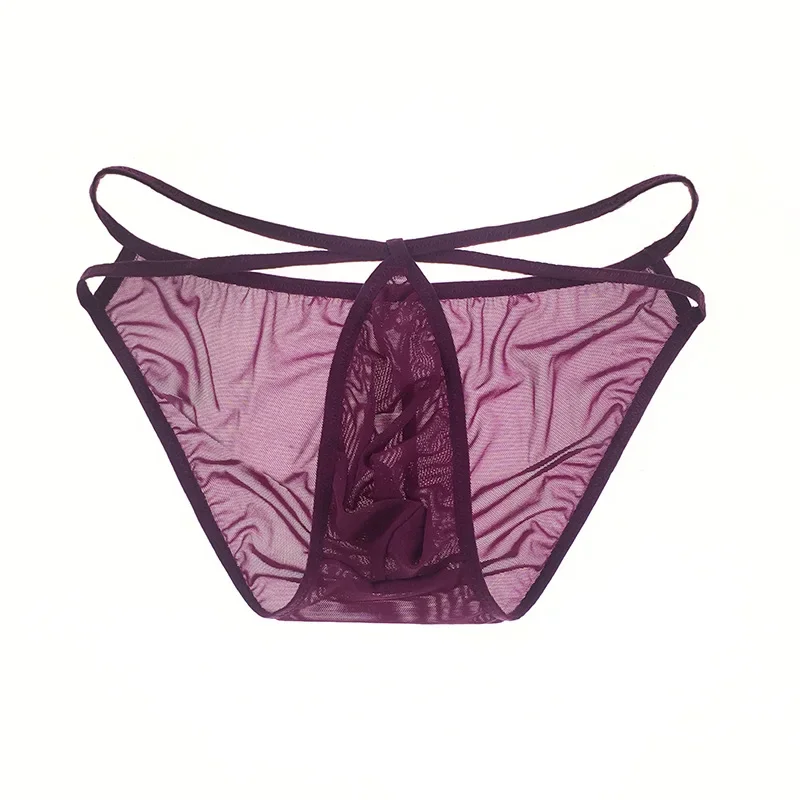 

Ultra-Thin Traceless Sheer Mesh Men's Panties Stretch Sexy Low Waist Briefs Hollow Out See-through G-String EroticThongs T Pants