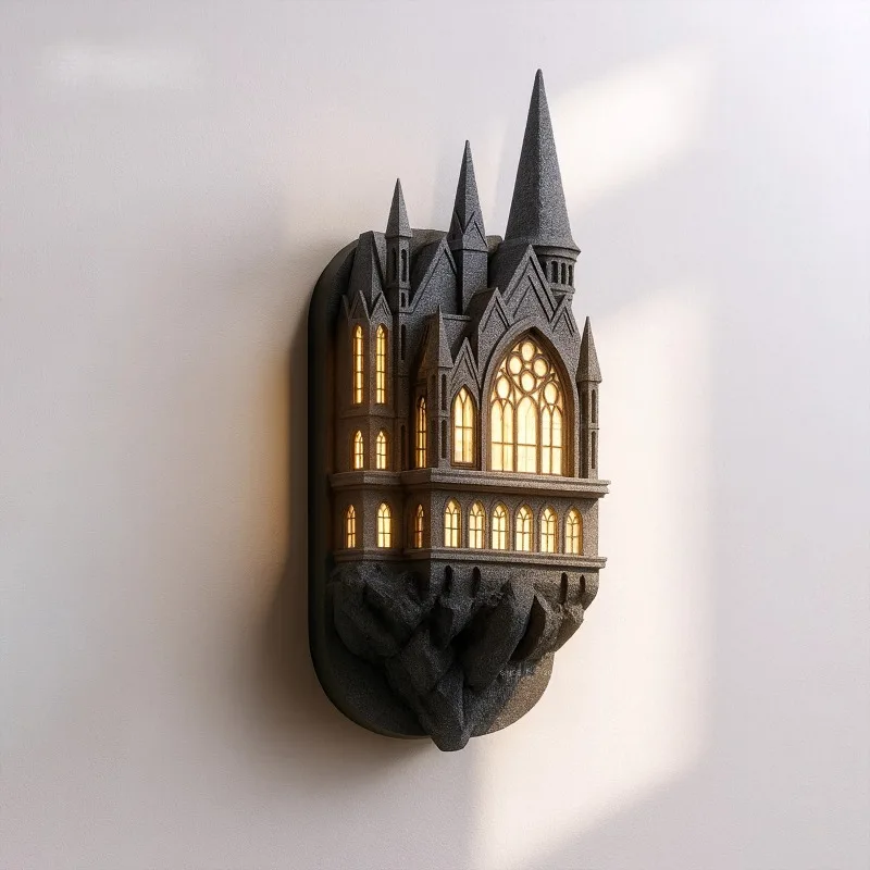 Vintage Nordic Wall Lamps Acrylic Castle Lighting Fixture Home Decoration LED Chandeliers for Living Room Bedside Corridor Hotel