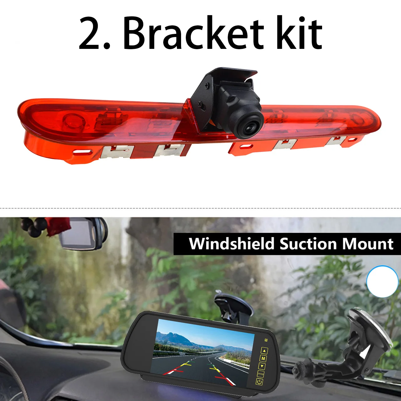 for Brake Light Reversing Camera Monitor Kit Peugeot Expert,Citroen Jumpy,Toyota ProAce,Vauxhall Vivaro Rear View Reverse Camera