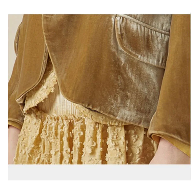 الراقية الحرير المخملية معطف المرأة الربيع والخريف الحرير الكاكي أعلى ضوء الفاخرة مزاجه أزياء المرأة #6