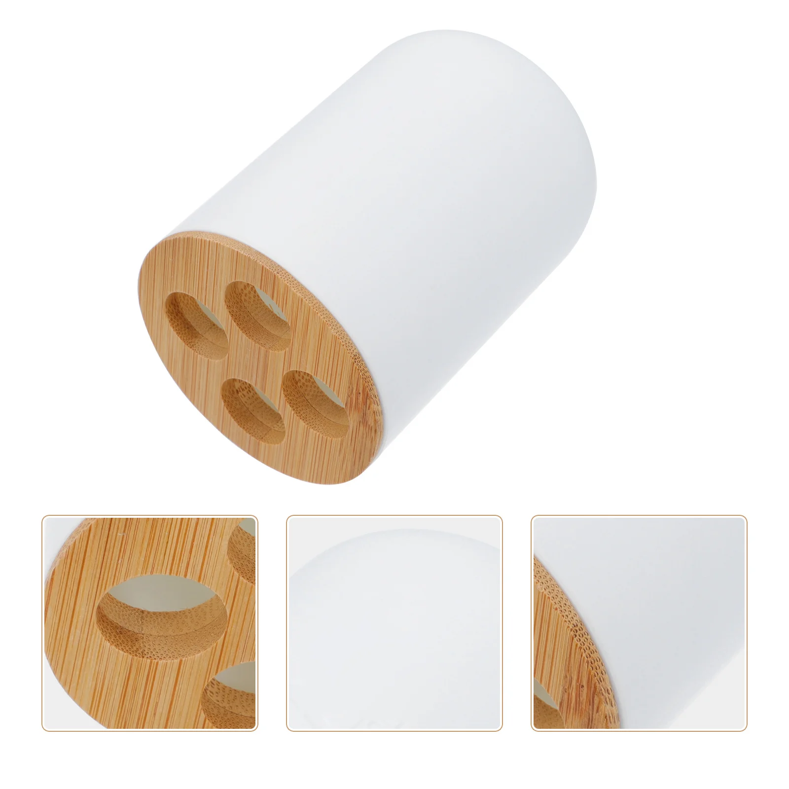 

1pc Toothbrush Mug Bamboo Pp Material Two-In-One Washing Cup For Home Travel Portable Bathroom Supplies Storage Cup